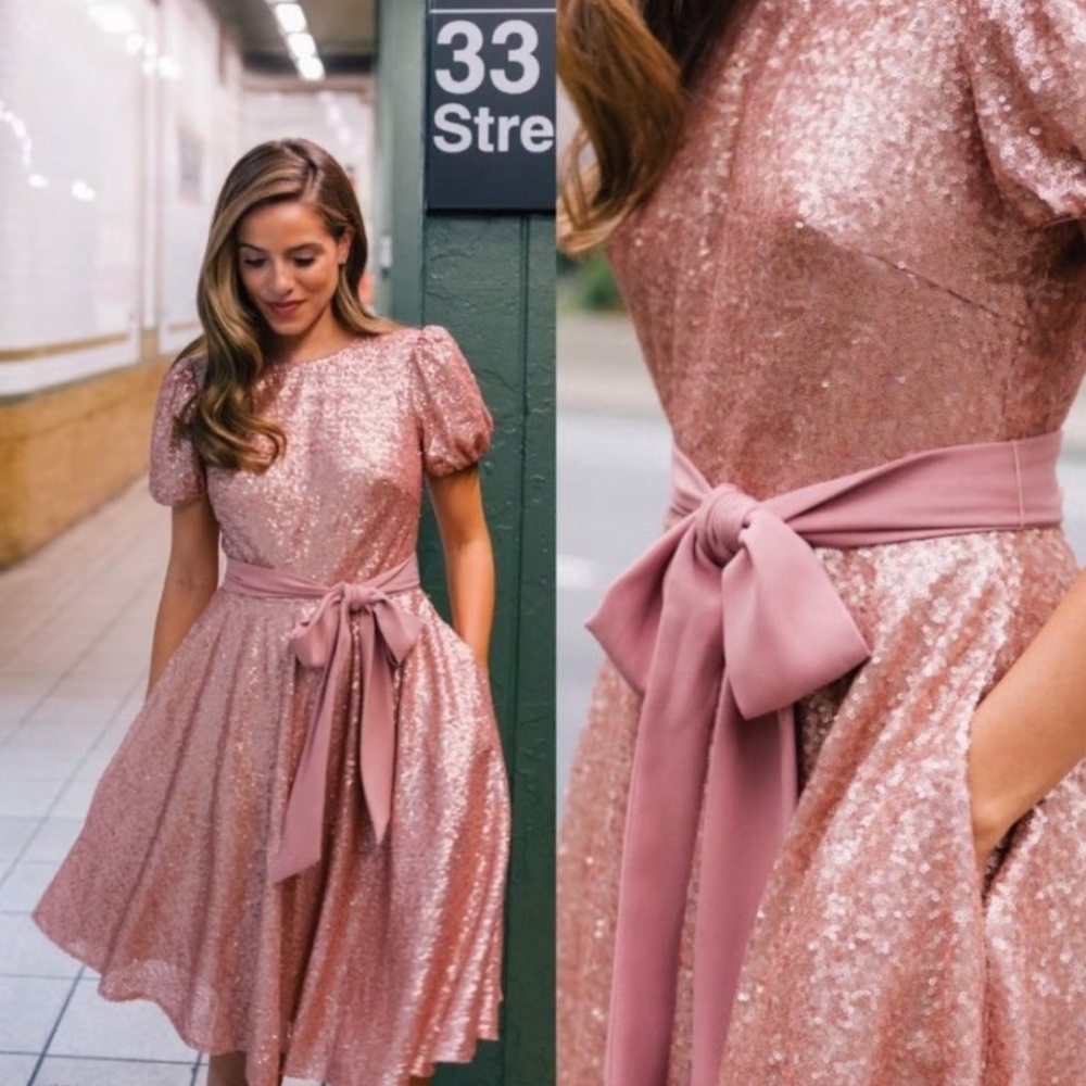 GMG Beatrix Sequin Crush Fit & Flare Dress